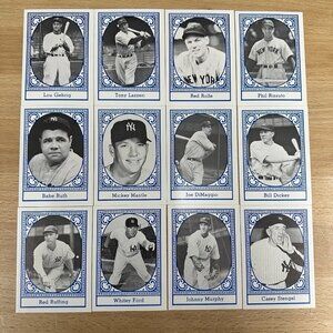 1980 TCMA All Time Yankees 12 Card Set
